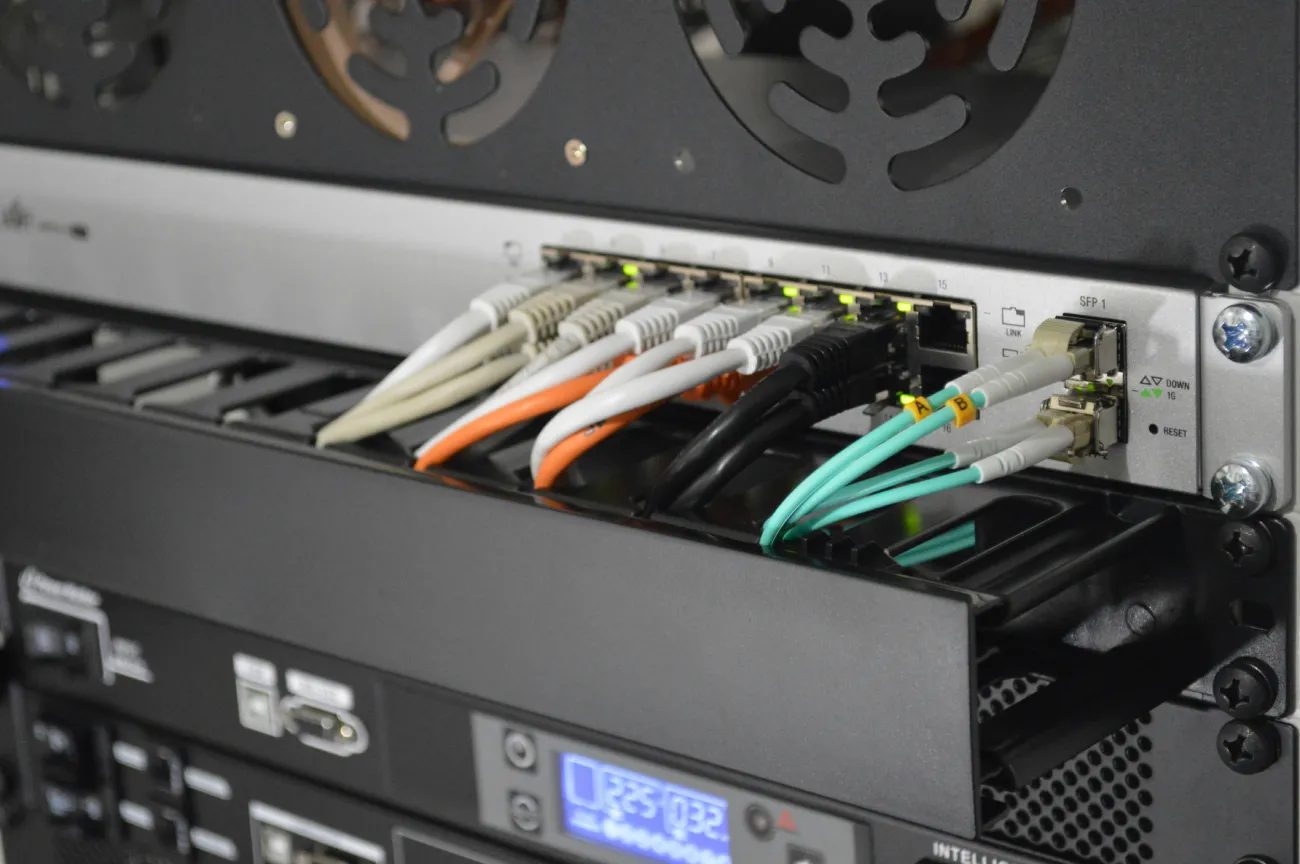 Racks of servers in a data centre